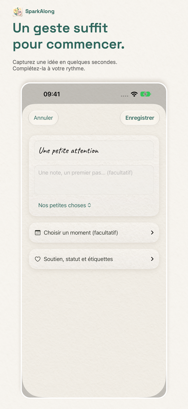 Saisie d’une intention